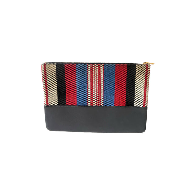 Celine Stripe Logo Clutch - Handbags