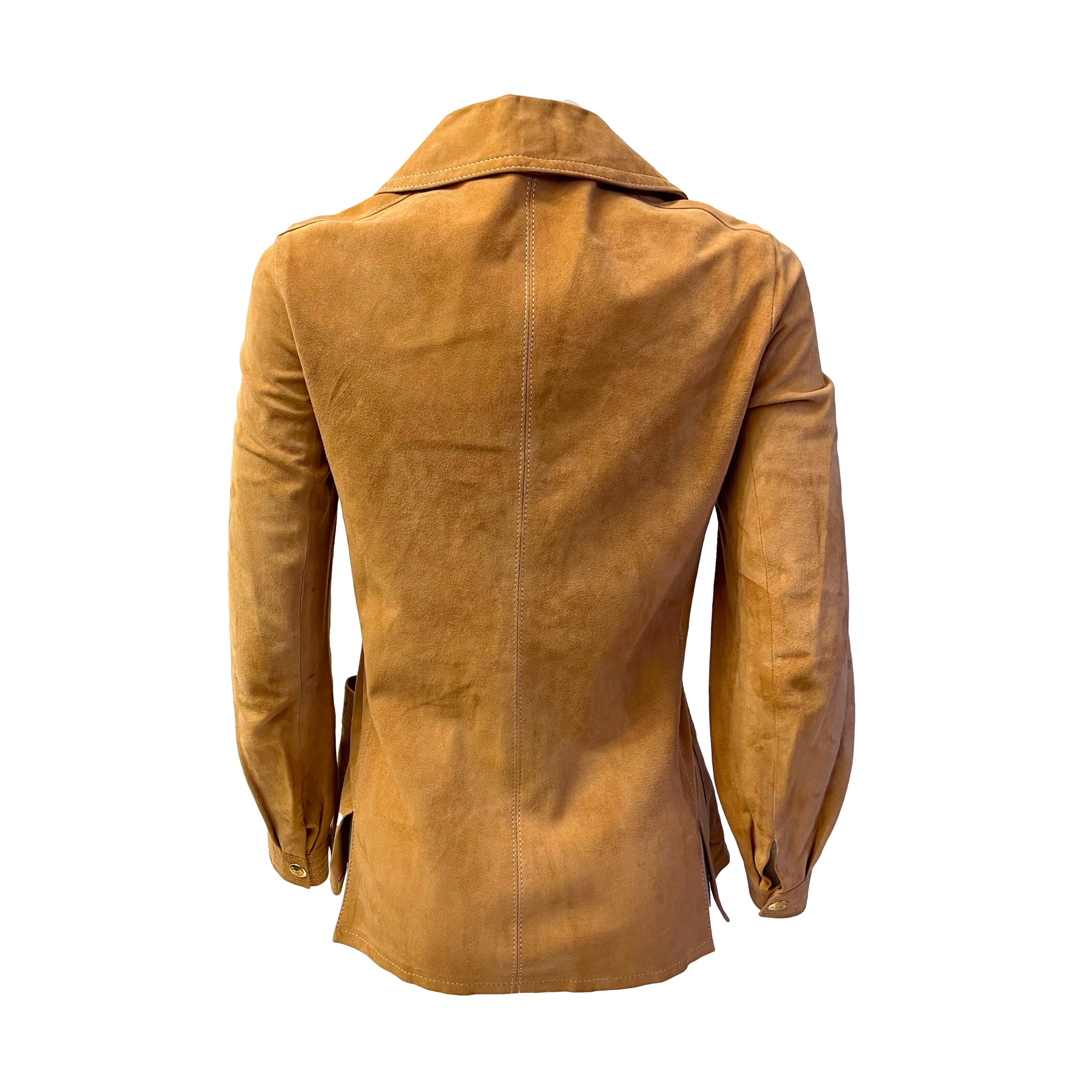 celine vintage suedeleather shirt jacket