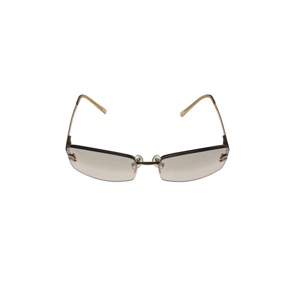 Chanel Amber Logo Rimless Sunglasses