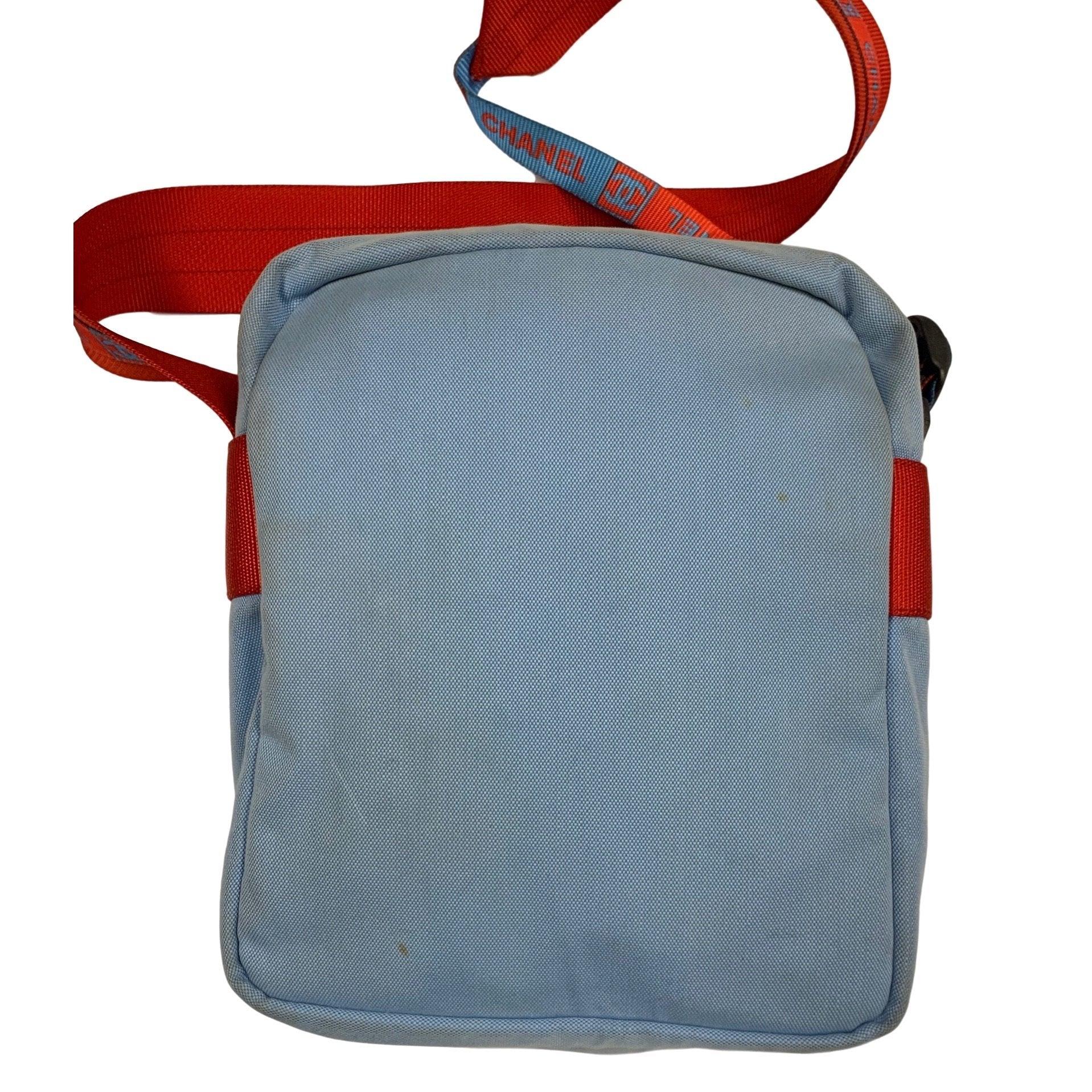 Chanel Baby Blue Canvas Sport Logo Shoulder Bag - Handbags