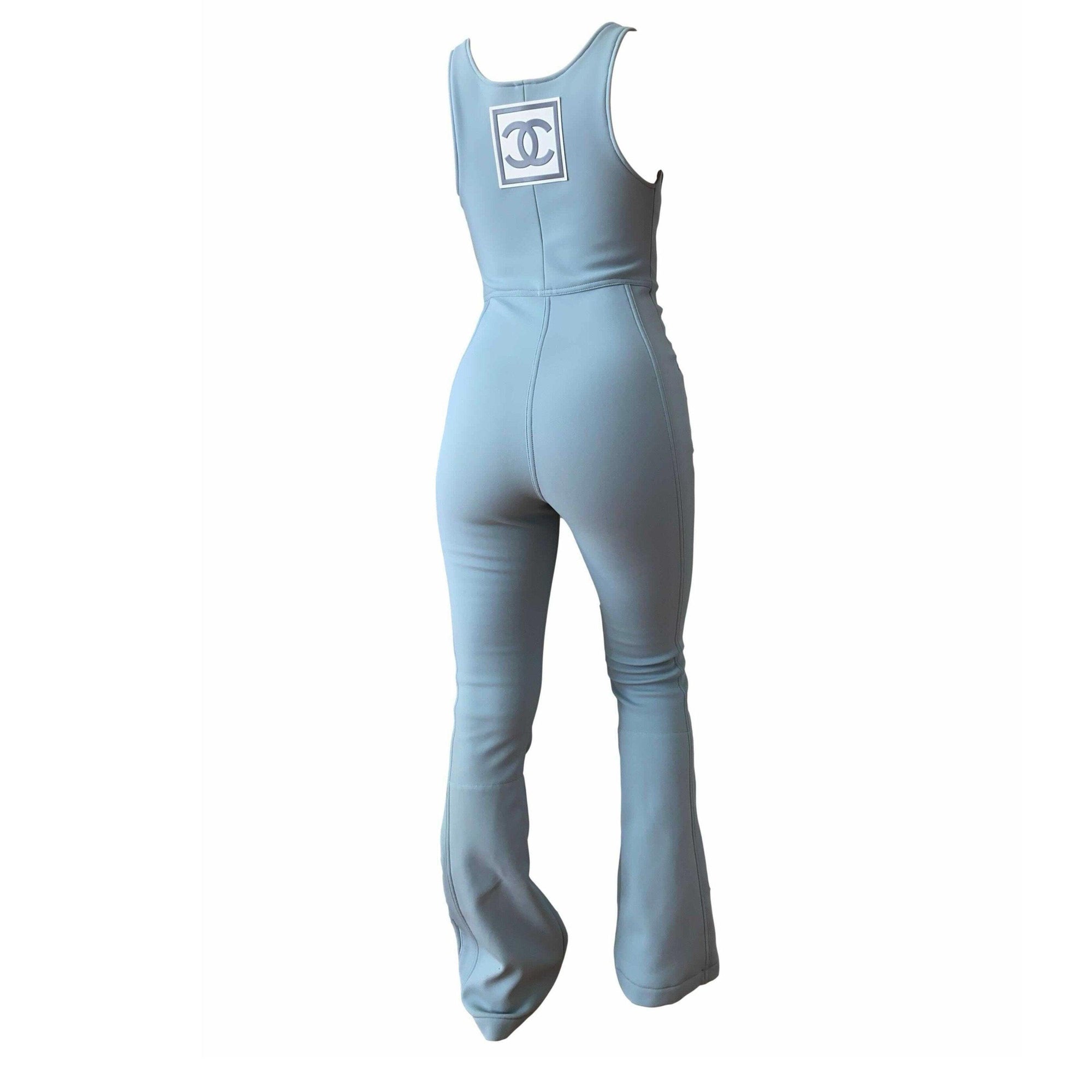 Chanel Baby Blue Logo One Piece Suit - Apparel