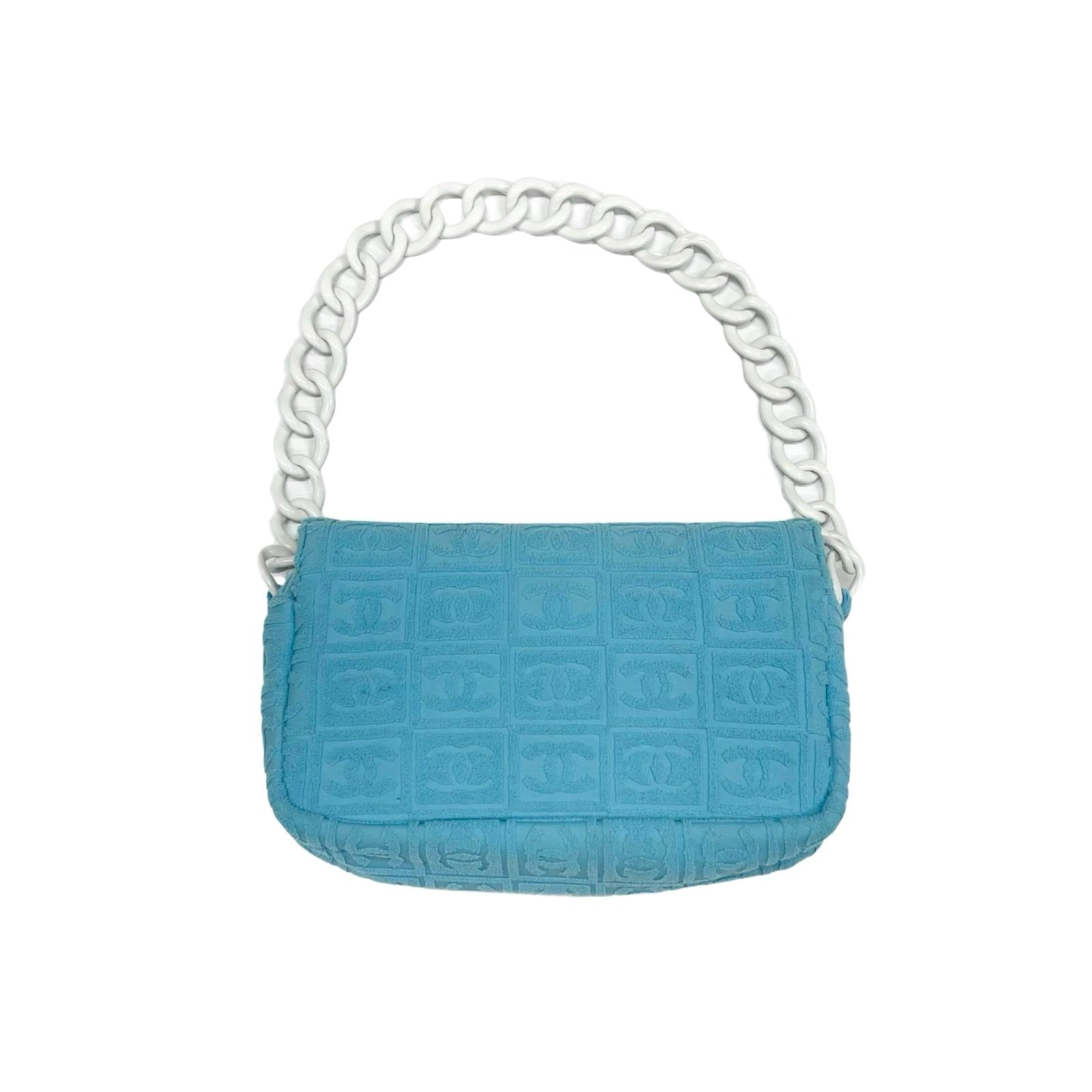Chanel Baby Blue Terry Cloth Mini Bag - Handbags