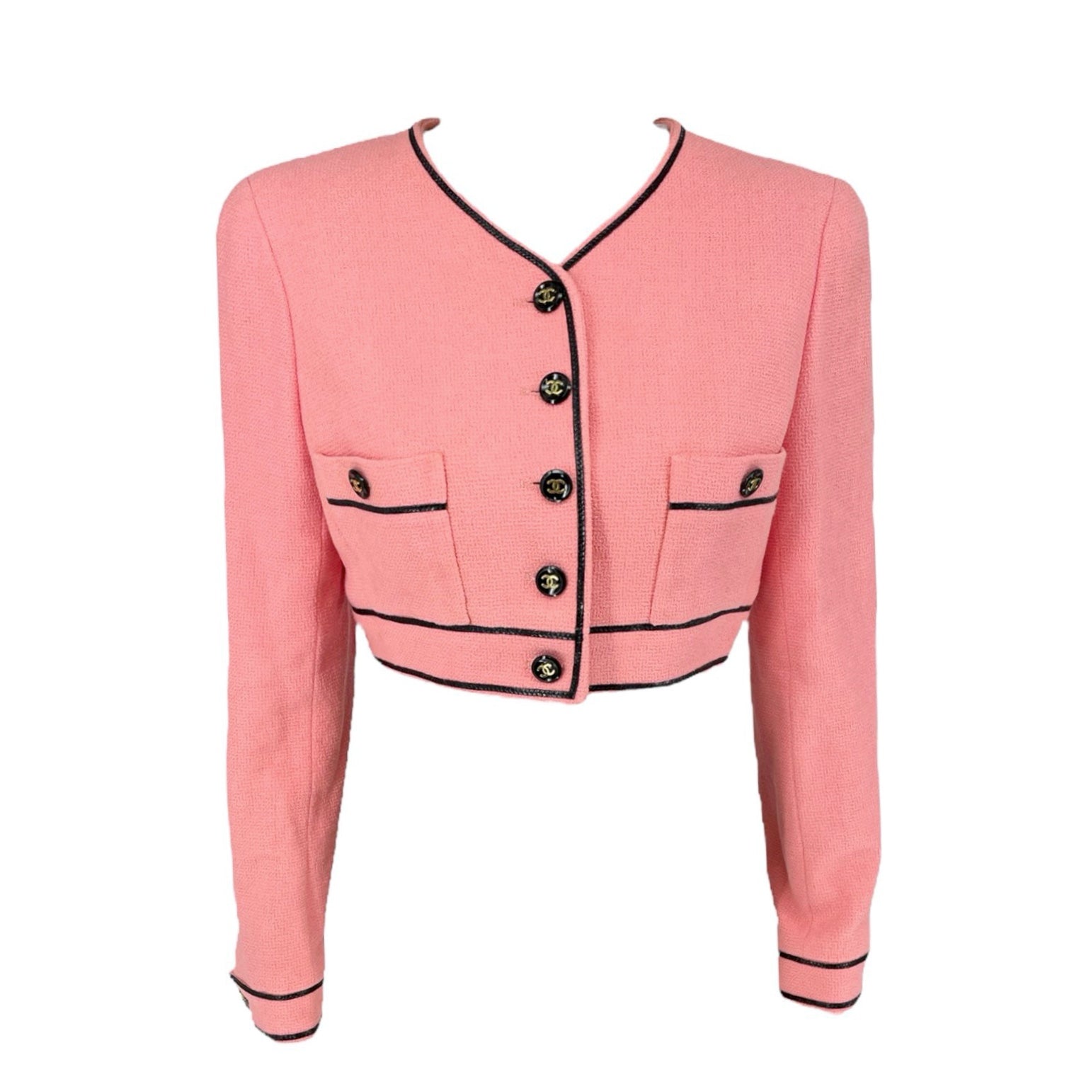 Chanel Baby Pink Cropped Jacket - Apparel