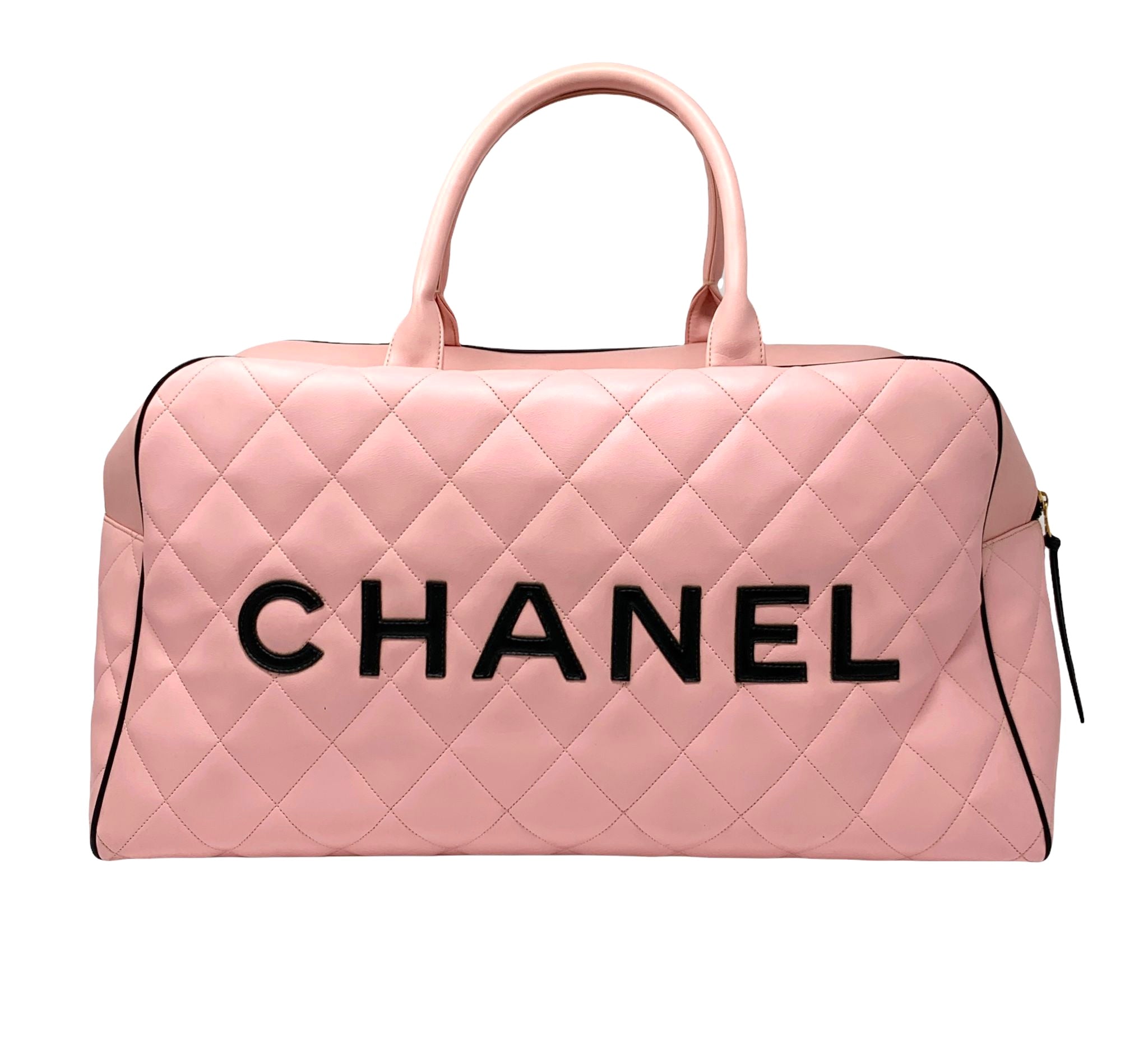 Vintage Chanel Baby Pink Logo Duffle Bag – Treasures of NYC