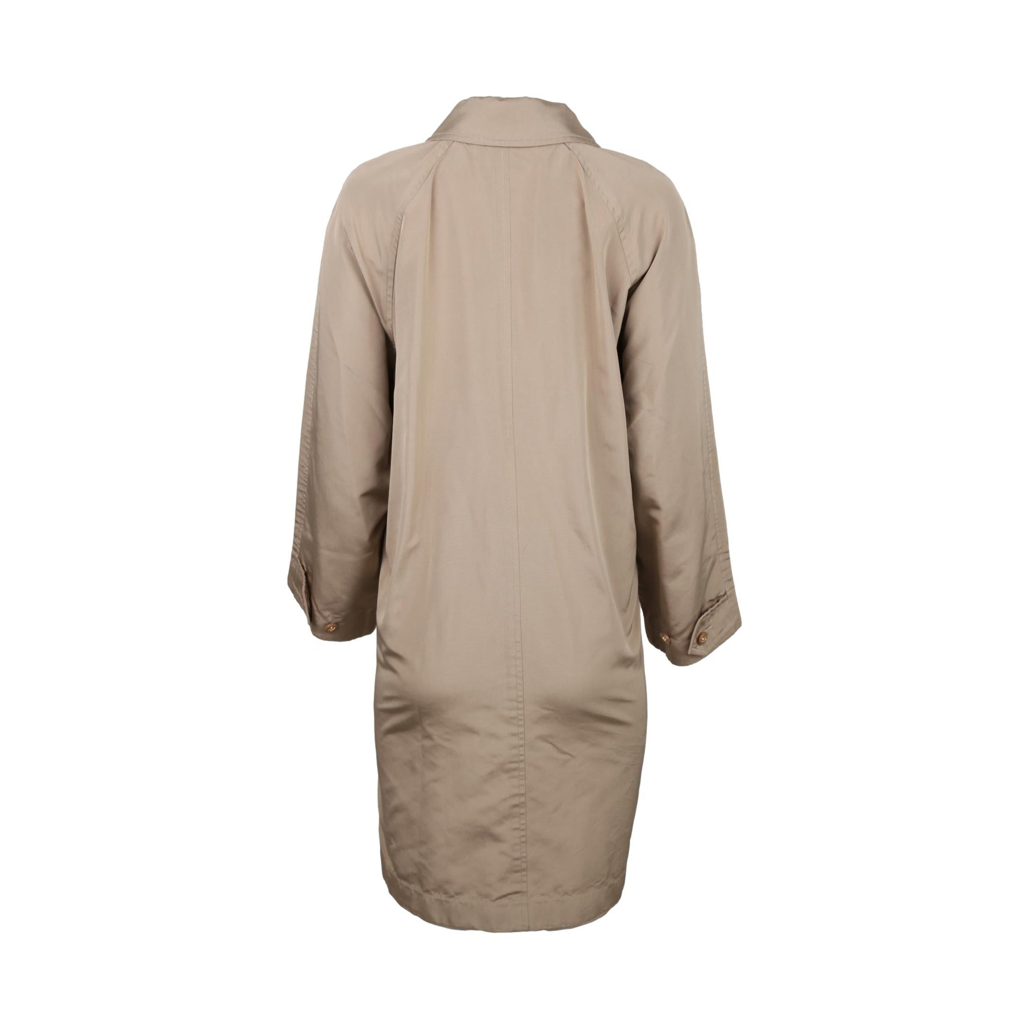 Chanel Beige Logo Button Trench Coat - Apparel
