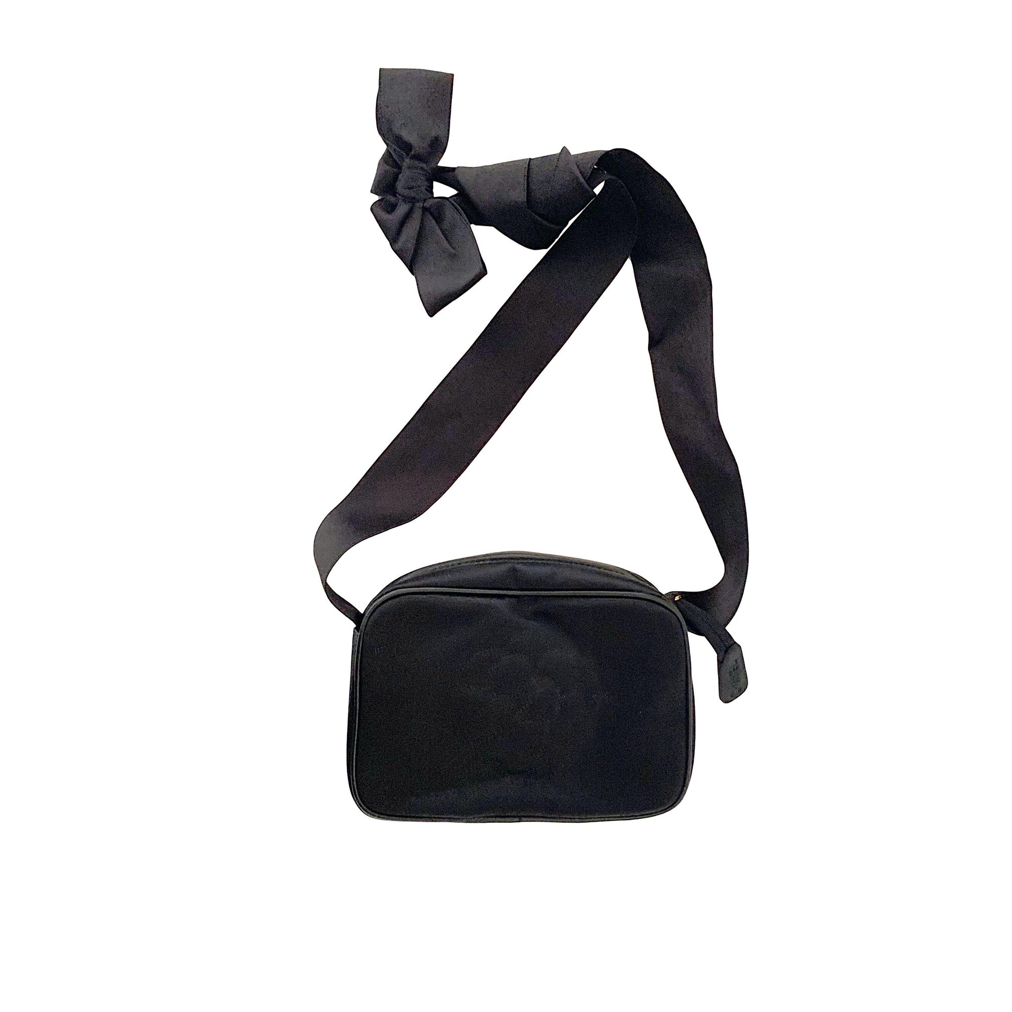 Chanel Black Camellia Satin Bag - Handbags