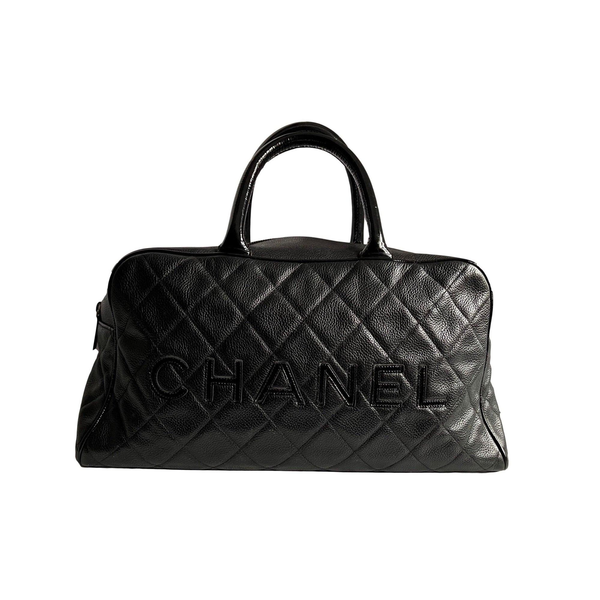 Chanel Black Caviar Leather Boston Bag - Handbags