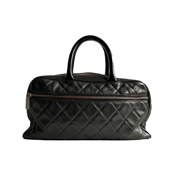 Chanel Black Caviar Leather Boston Bag - Handbags