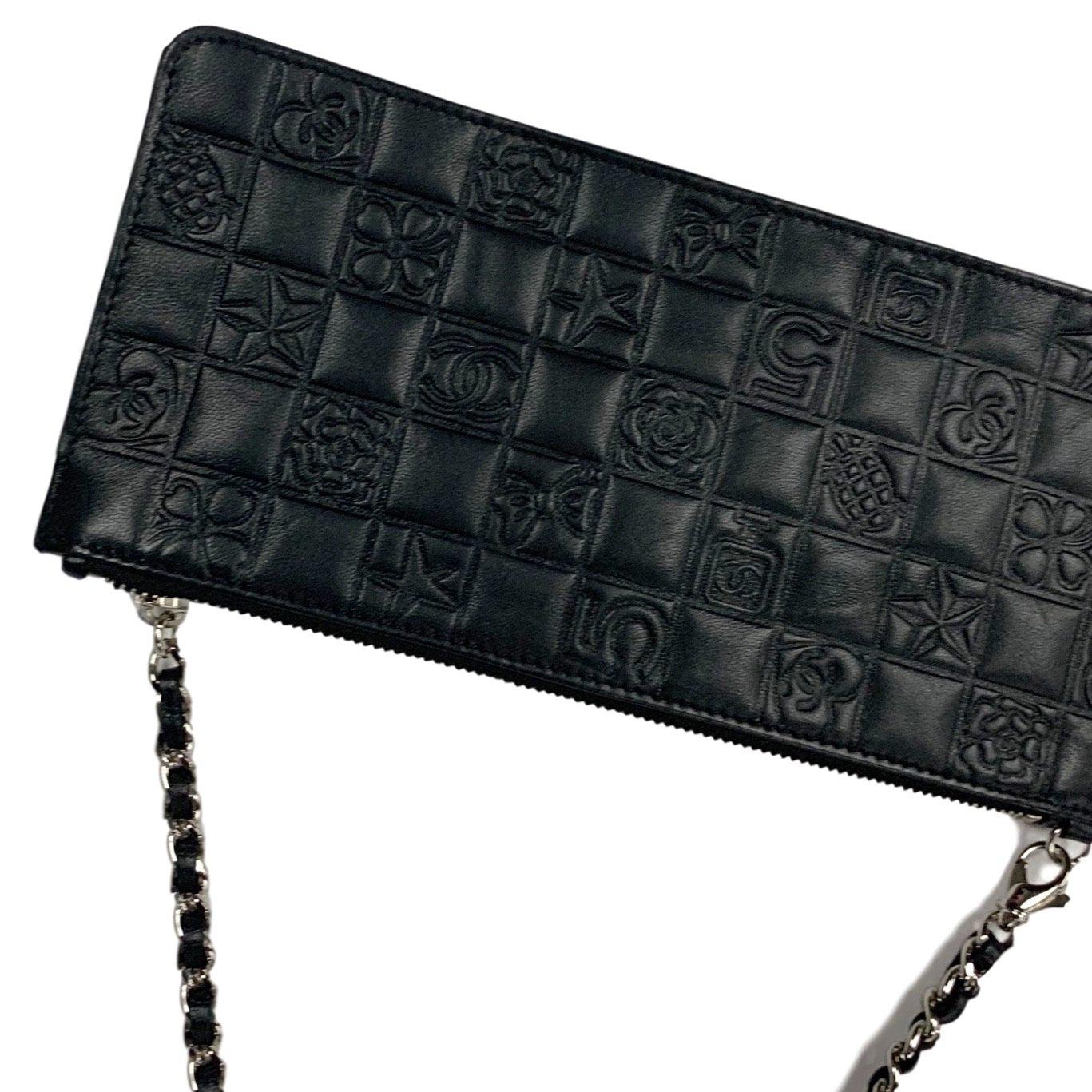 CHANEL Satin Square Quilted Lipstick Charm Mini Flap Black 1298275