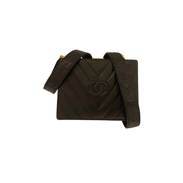 Chanel Black Chevron Box Bag