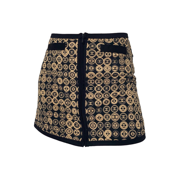 Chanel Black Coin Logo Skirt - Apparel