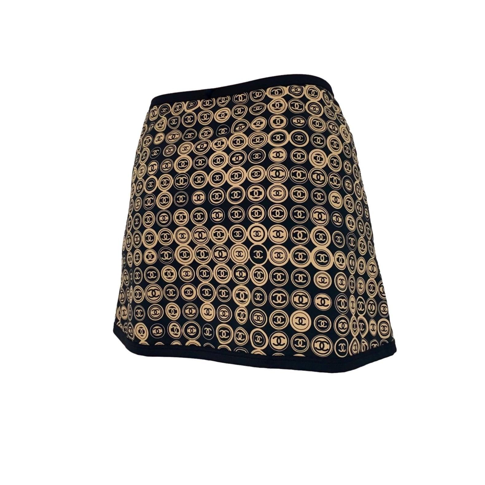 Chanel Black Coin Logo Skirt - Apparel