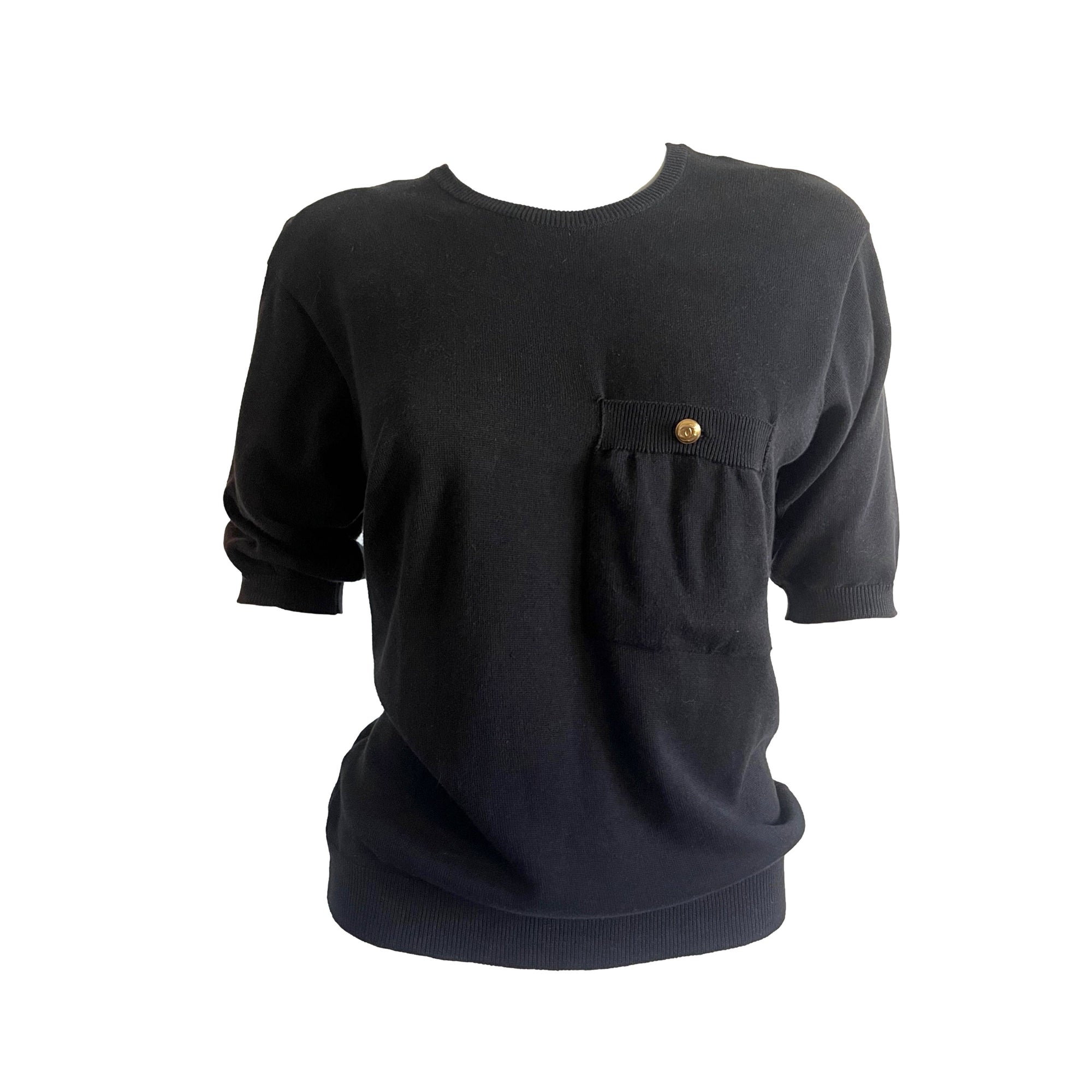 Chanel Black Knit Top - Apparel