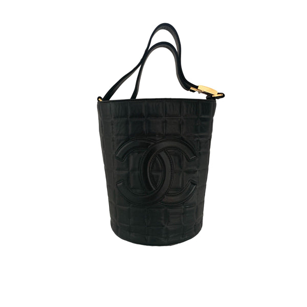 Chanel Black Lambskin Bucket Bag