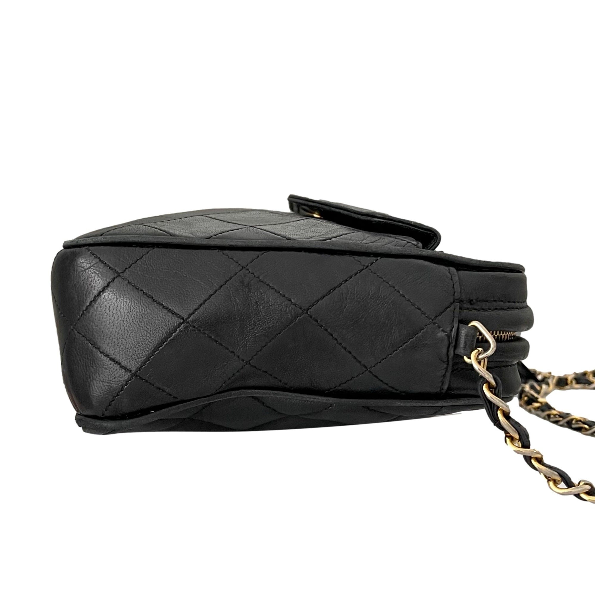 Chanel Black Lambskin Camera Bag - Handbags