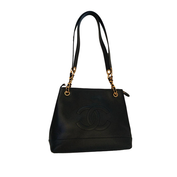 Chanel Black Large Caviar Chain Bag