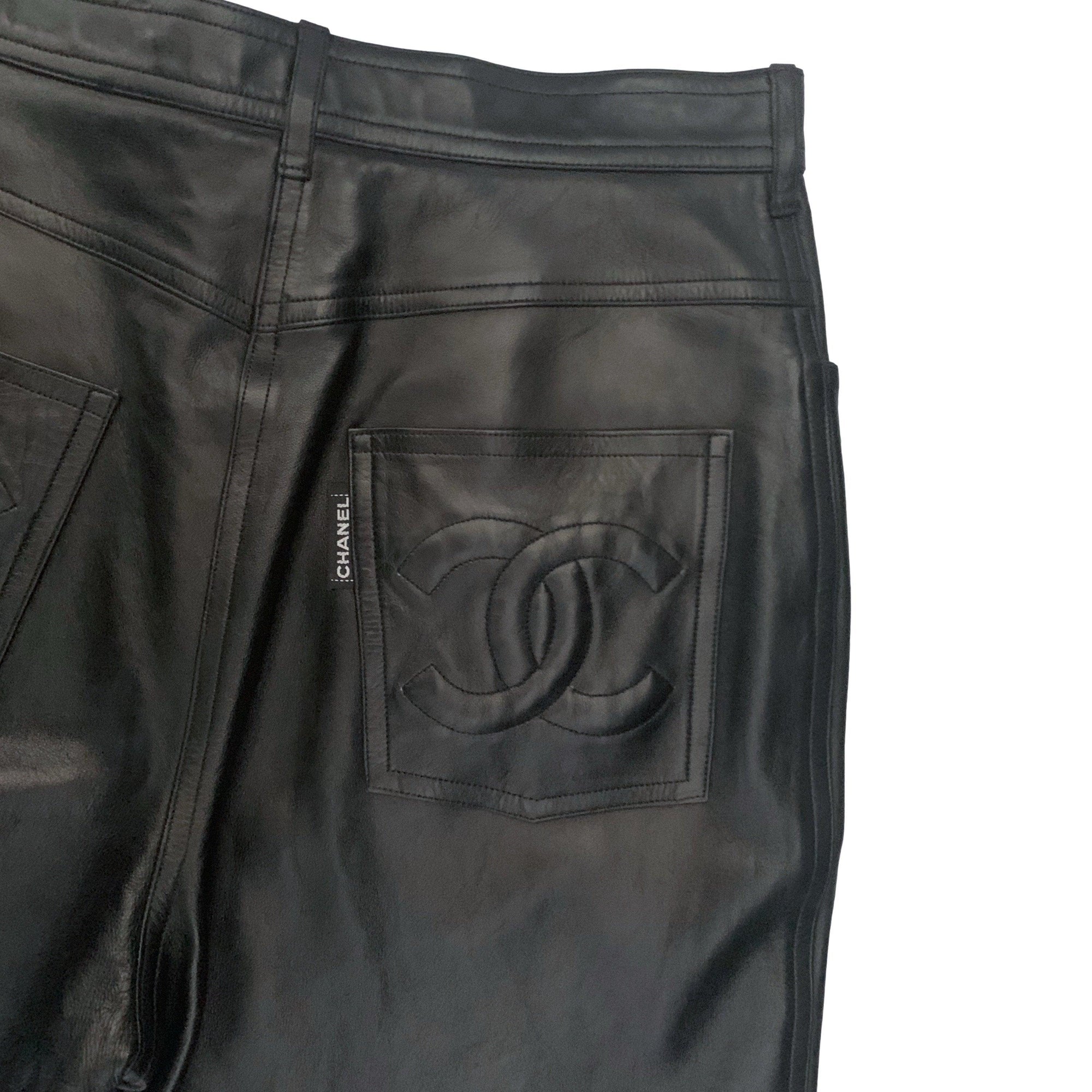 Chanel Black Leather Pants - Apparel