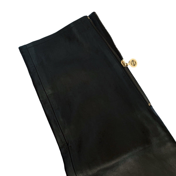 Chanel Black Leather Pants - Apparel
