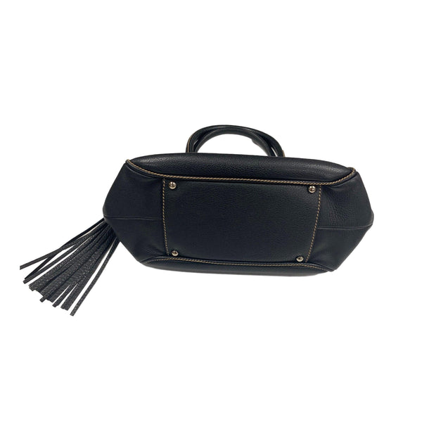 Chanel Black Leather Tassle Shoulder Bag - Handbags