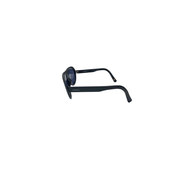 Chanel Black Logo Aviators - Sunglasses