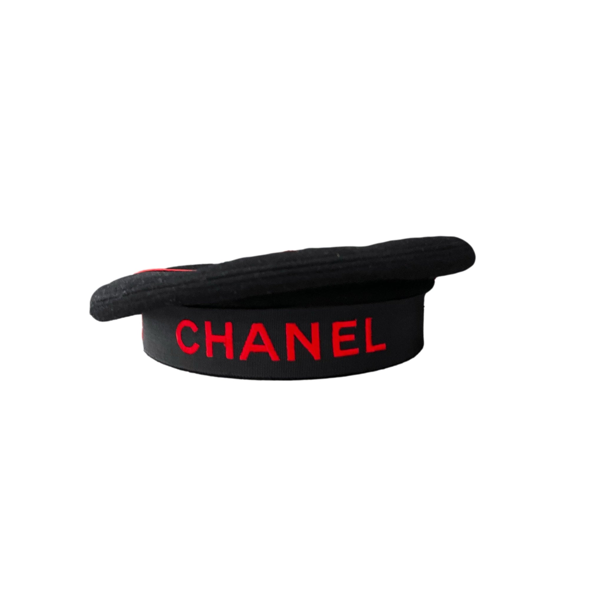 Chanel Black Logo Beret - Accessories