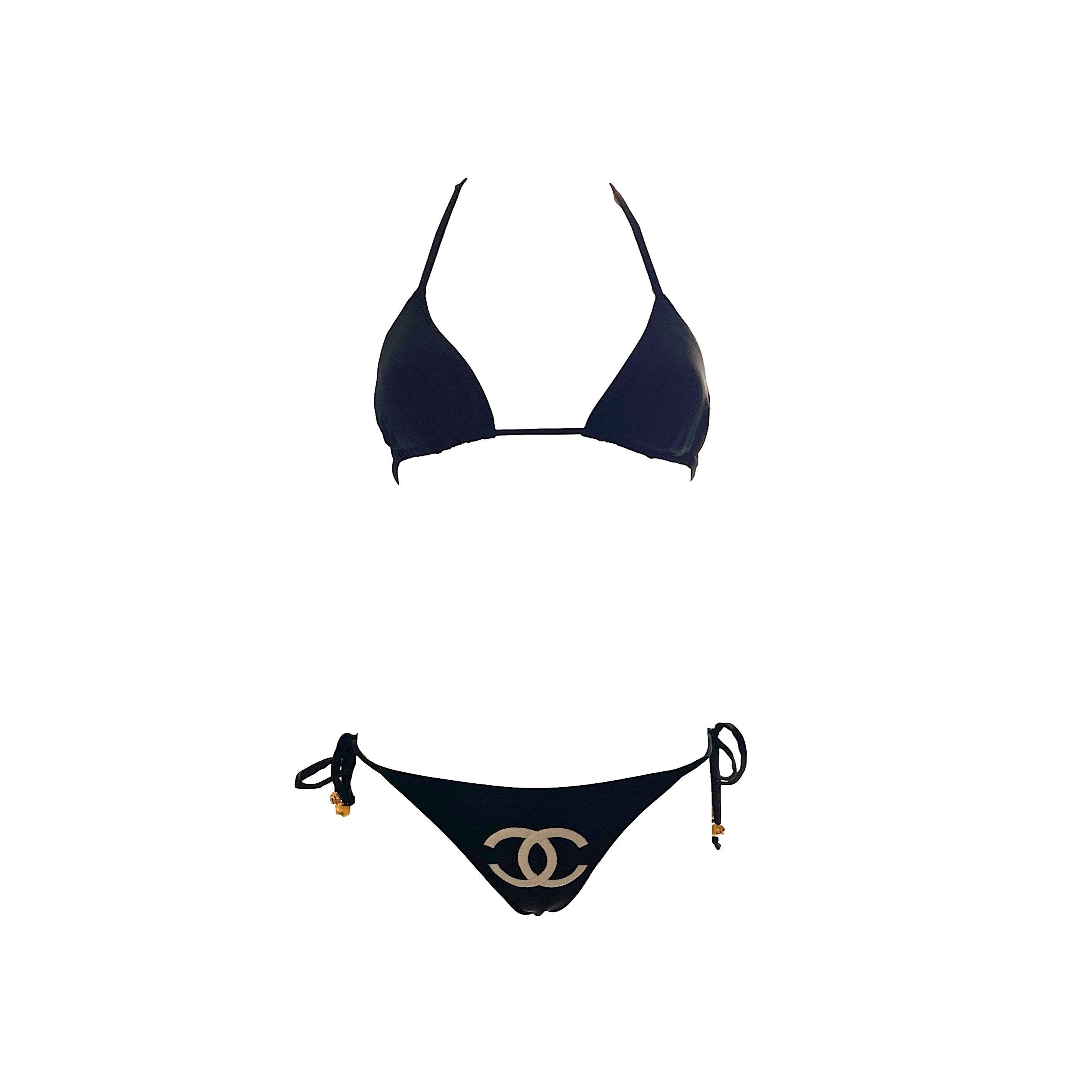 Treasures of NYC - Chanel Black Logo Bikini