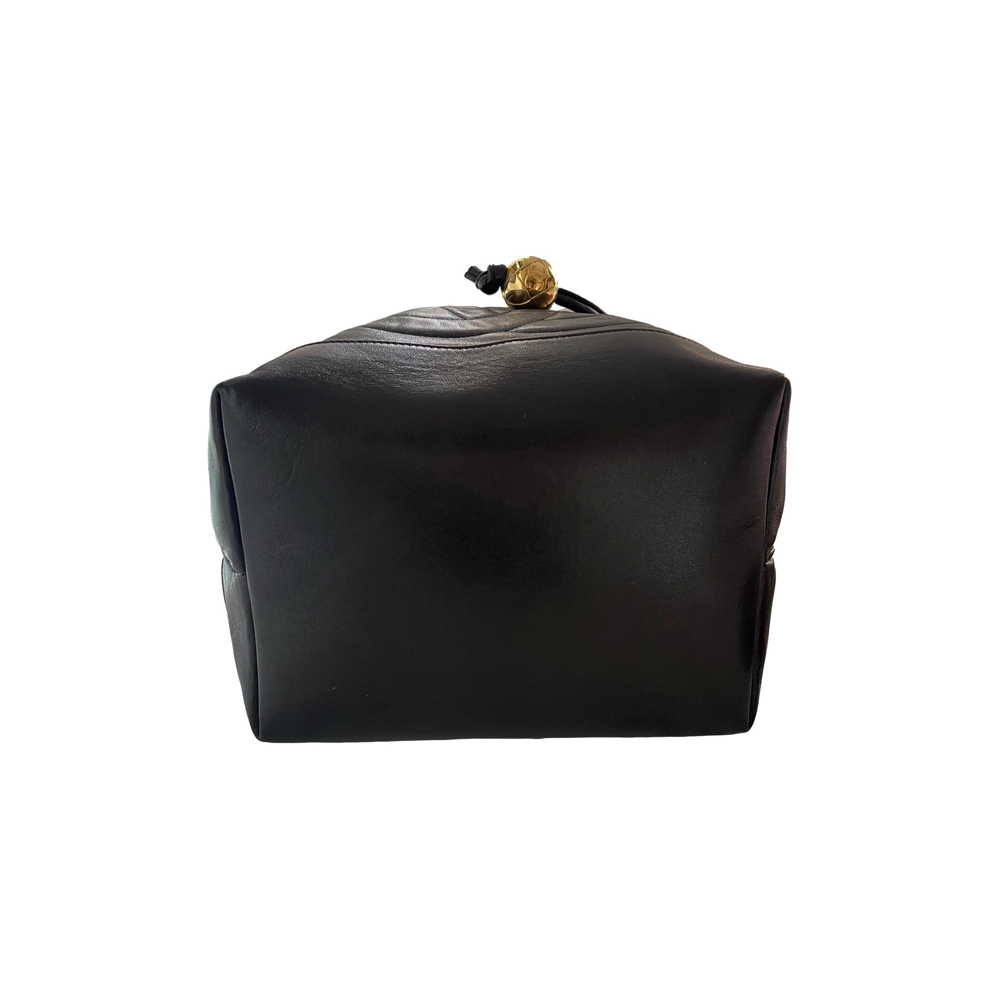 Chanel Black Logo Bucket Bag - Handbags