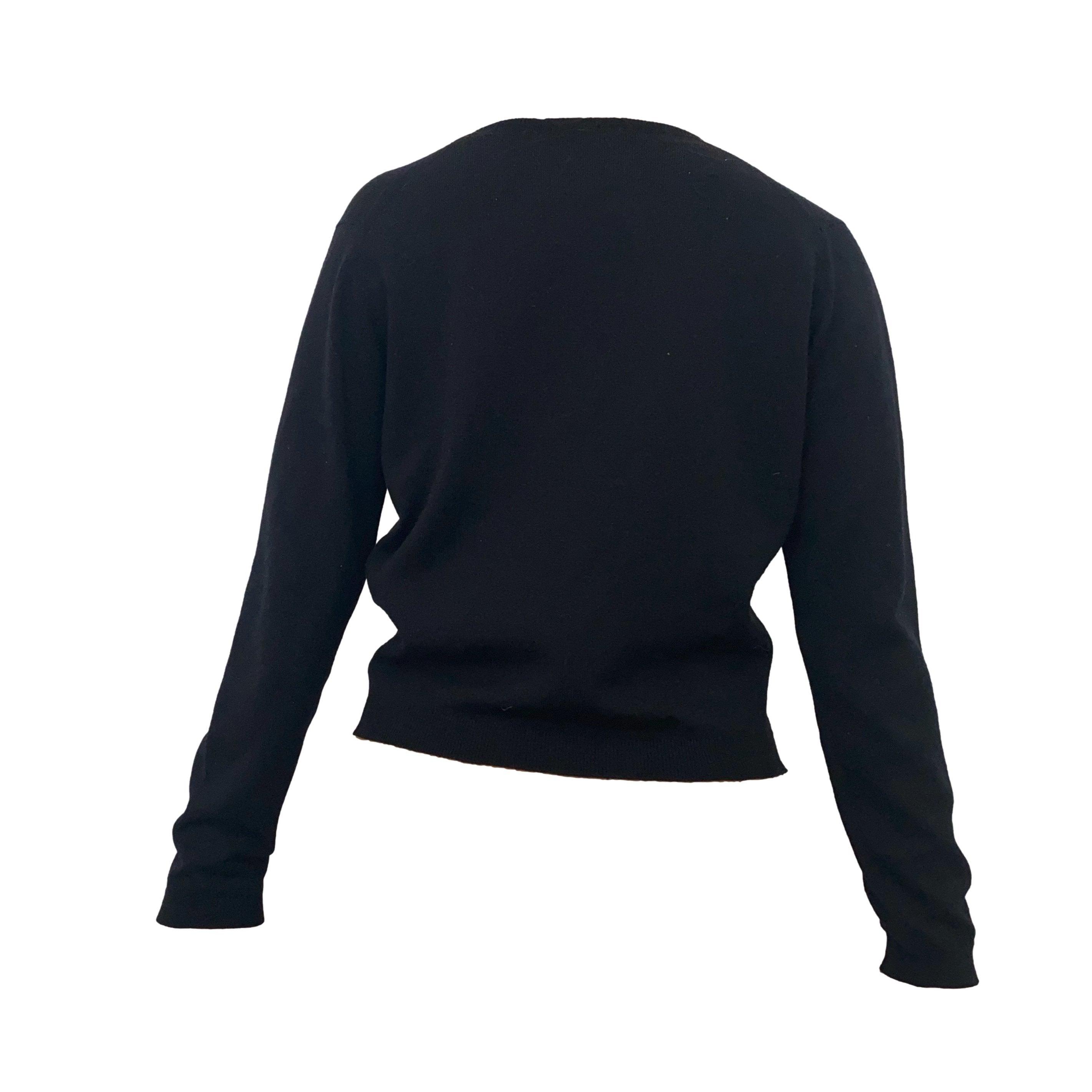 Treasures of NYC - Chanel Black Logo Button Cardigan