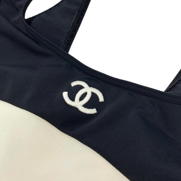 Chanel Black Logo One Piece - Swimwear