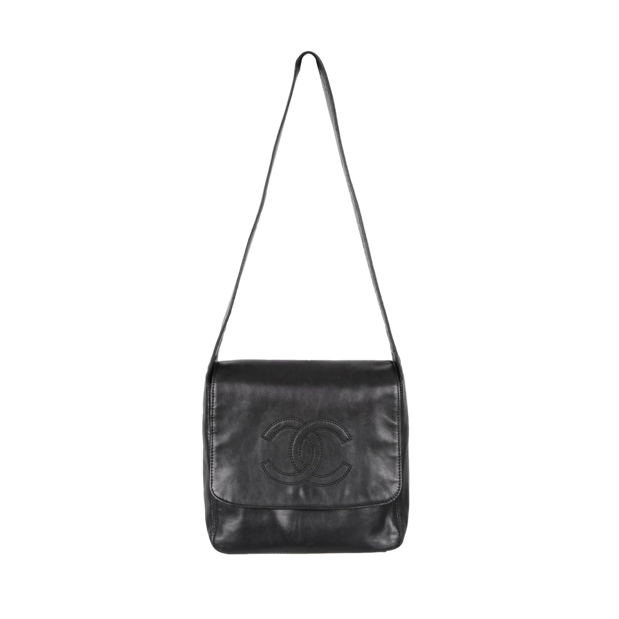 Chanel Black Logo Shoulder Bag - Handbags