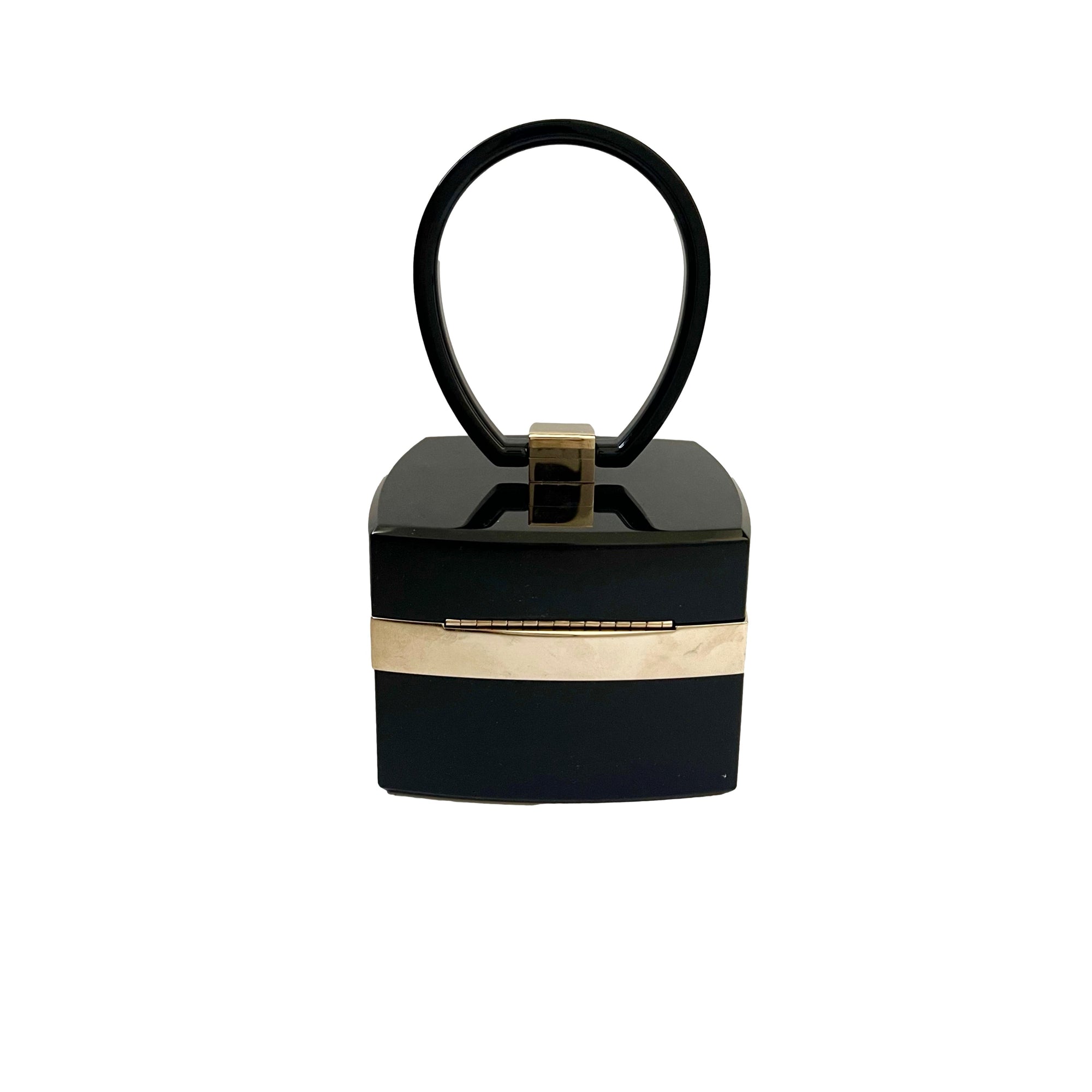 Chanel Black Minaudière Top Handle Bag - Handbags