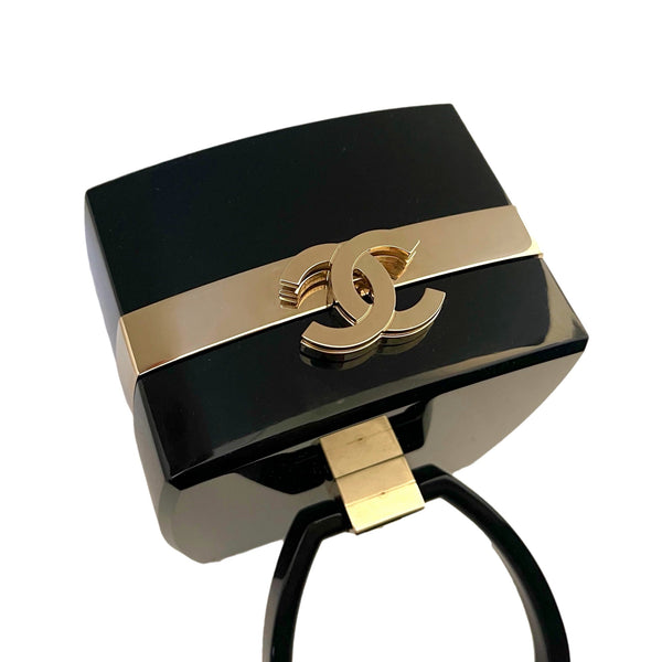 Chanel Black Minaudière Top Handle Bag - Handbags