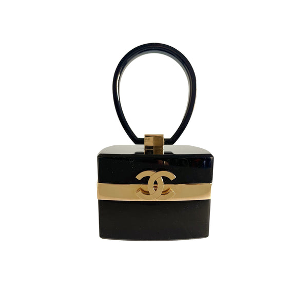 Chanel Black Minaudière Top Handle Bag - Handbags