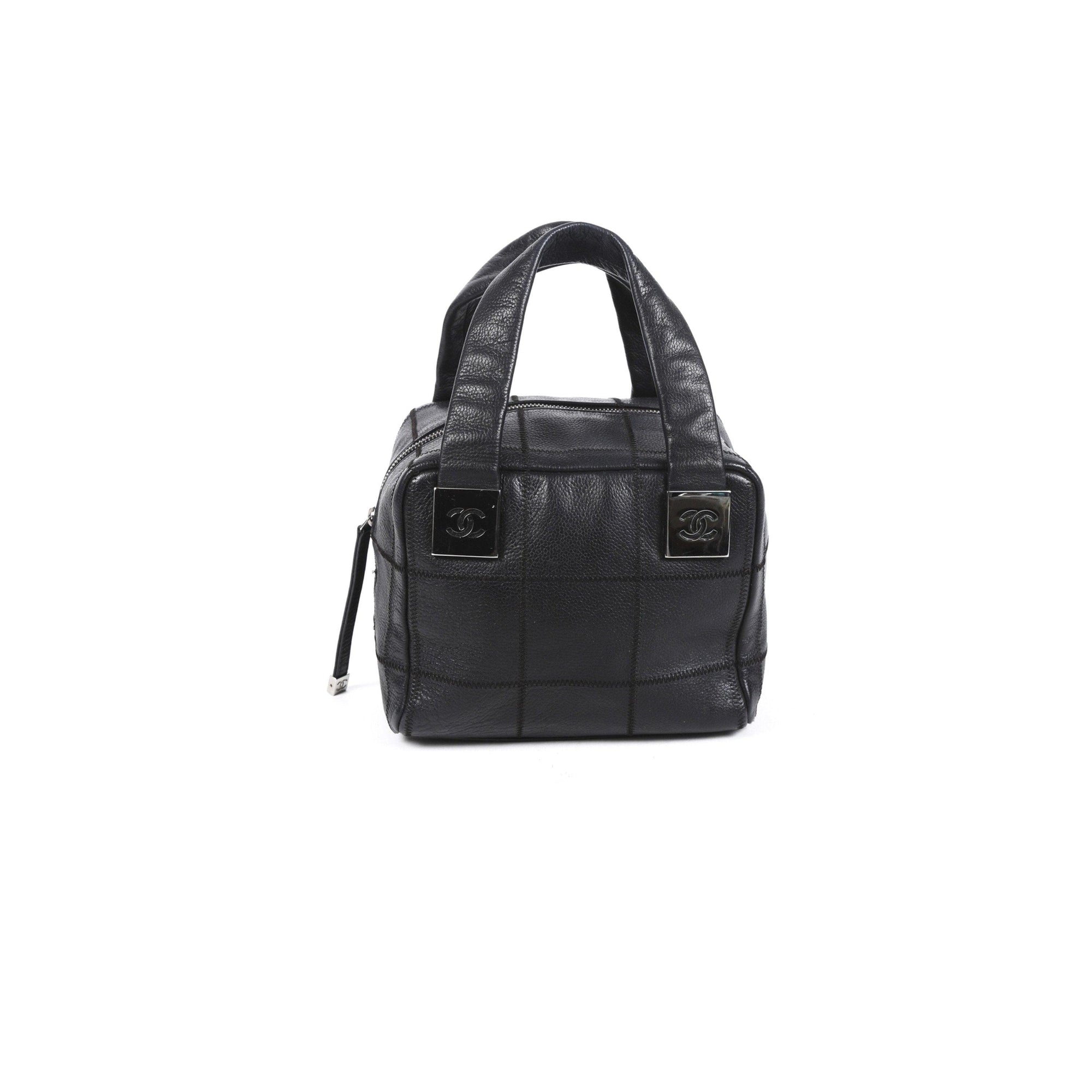 Chanel Black Mini Square Quilt Boston Bag - Handbags