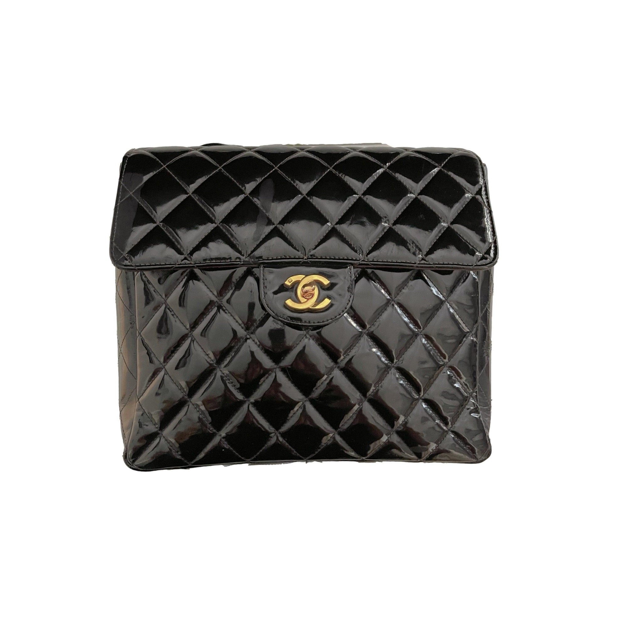 Chanel Black Patent Backpack