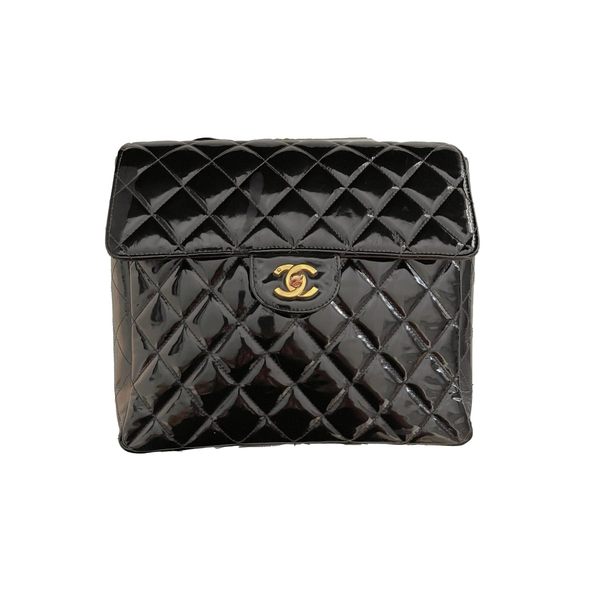 chanel patent leather backpack Chanel Black Patent Backpack