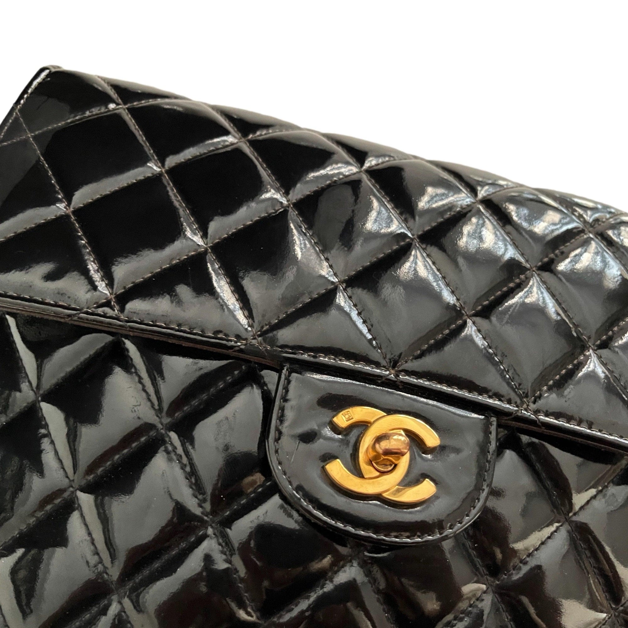 Chanel Black Patent Backpack - Handbags