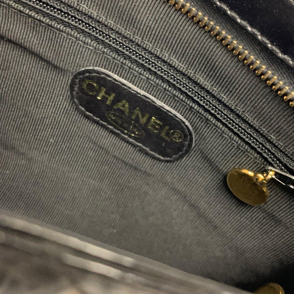 Chanel Black Patent Leather Quilted Belt Bag - Belt-Bags