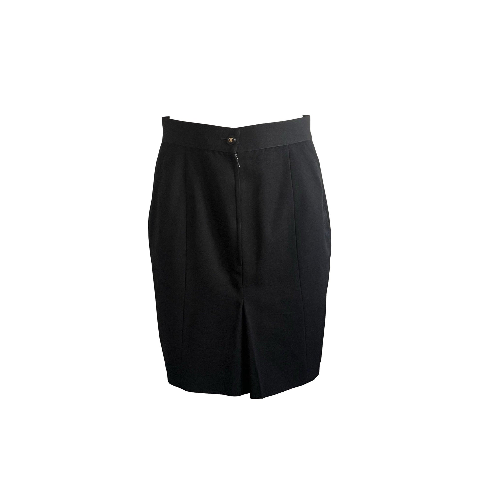 Chanel Black Pleated Skirt - Apparel