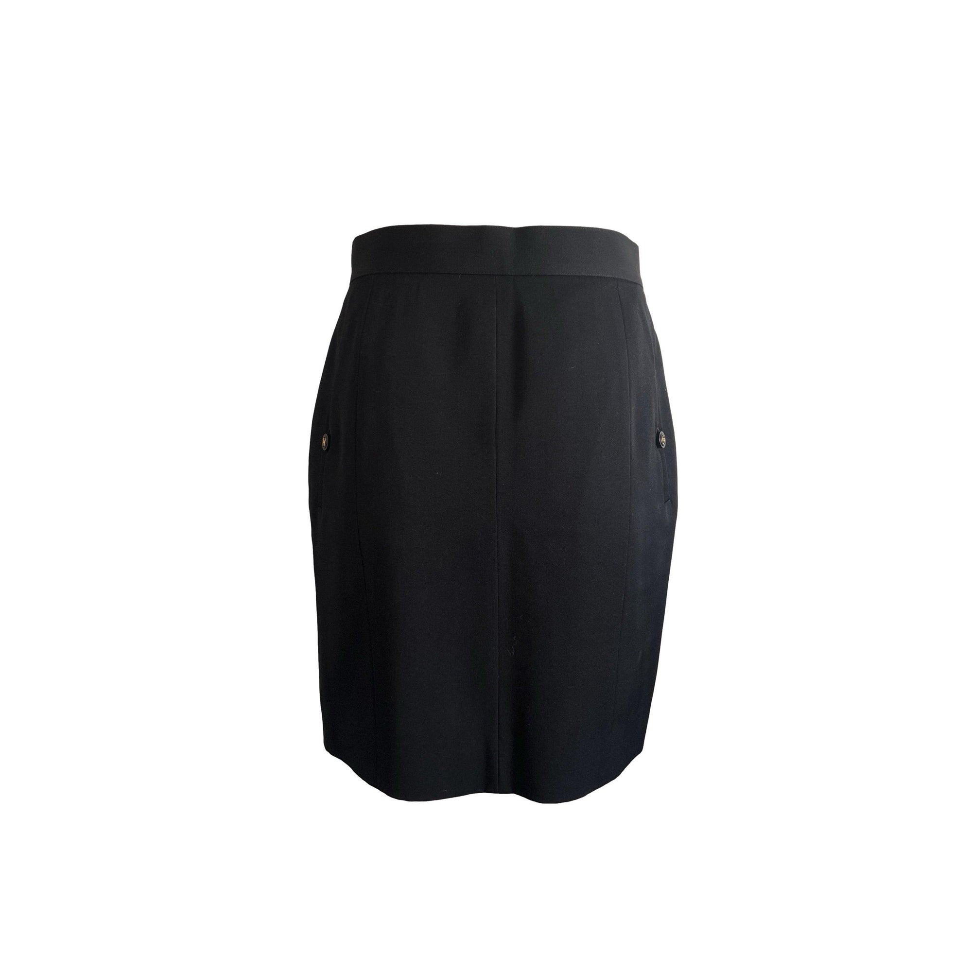 Chanel Black Pleated Skirt - Apparel