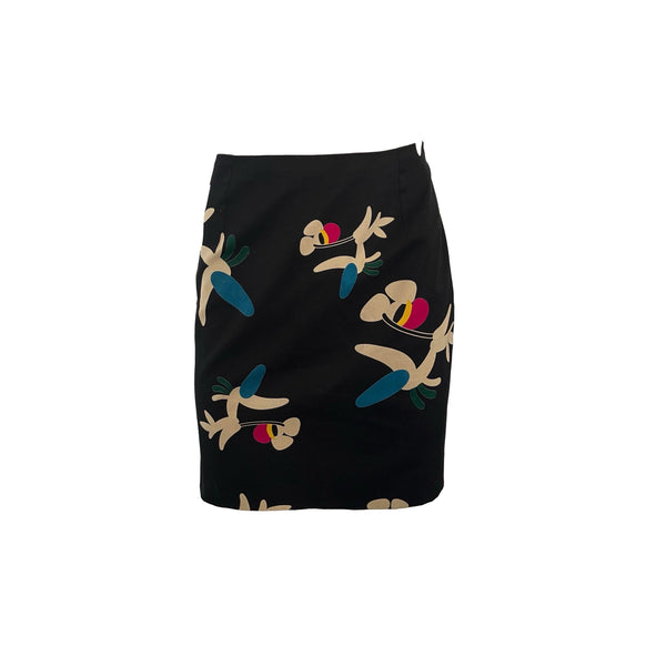 Chanel Black Print Skirt