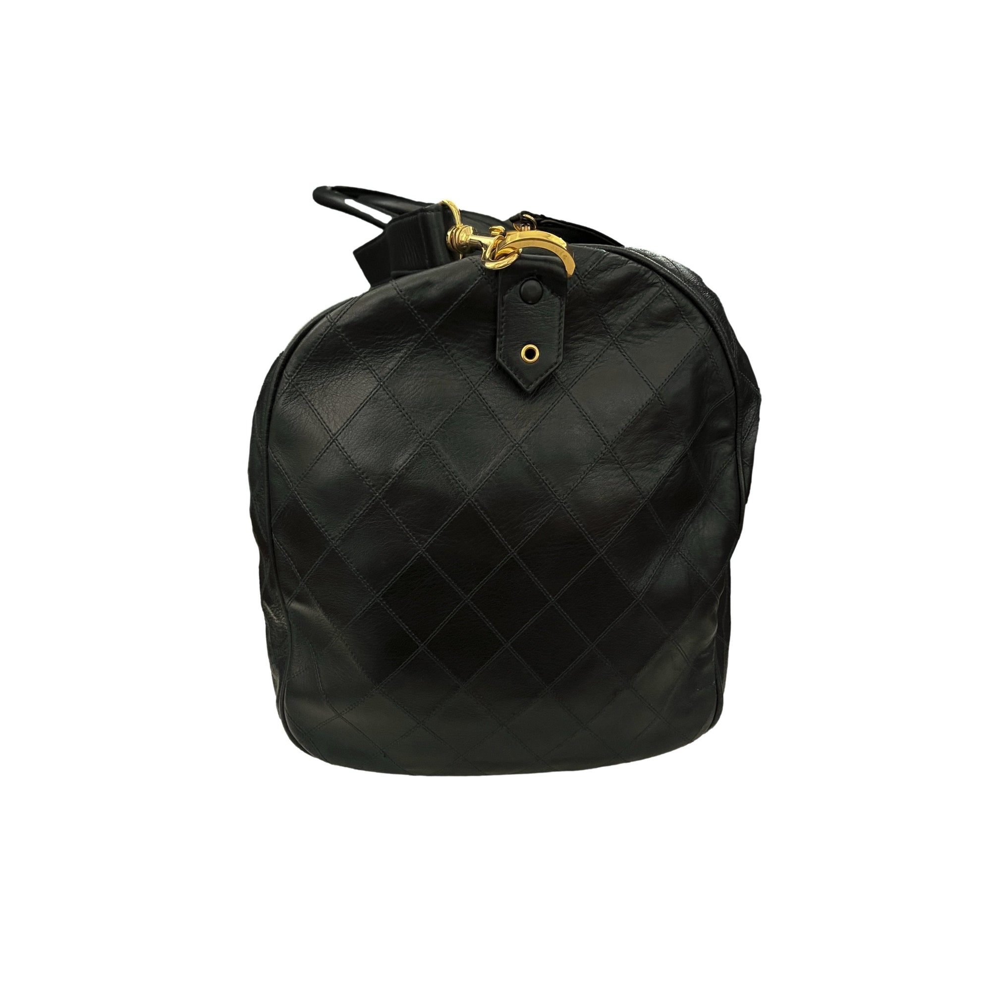 Chanel Black Quilted Jumbo Duffel - Handbags