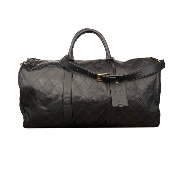 Chanel Black Quilted Jumbo Duffel - Handbags