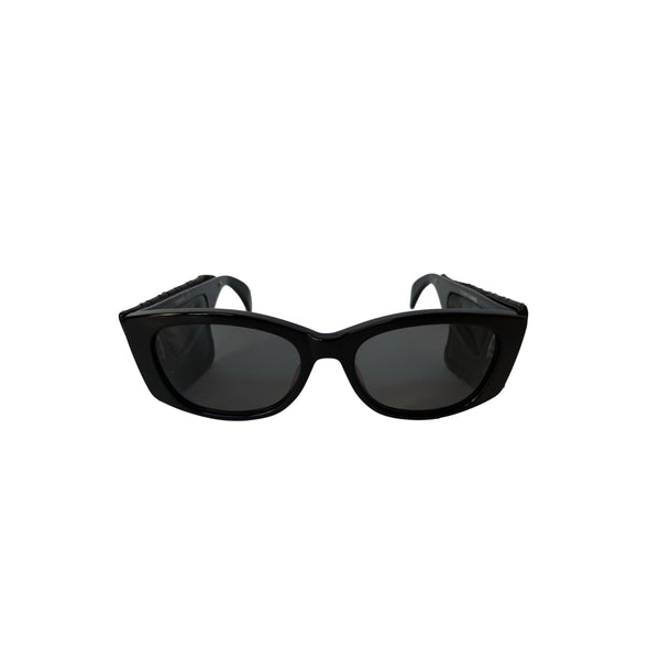 Chanel Black Quilted Leather Sunglasses - Sunglasses