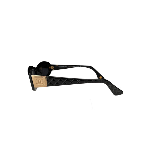 Chanel Black Quilted Slim Sunglasses - Sunglasses