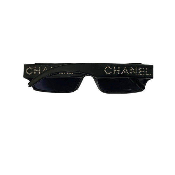 Chanel Black Rhinestone Micro Sunglasses