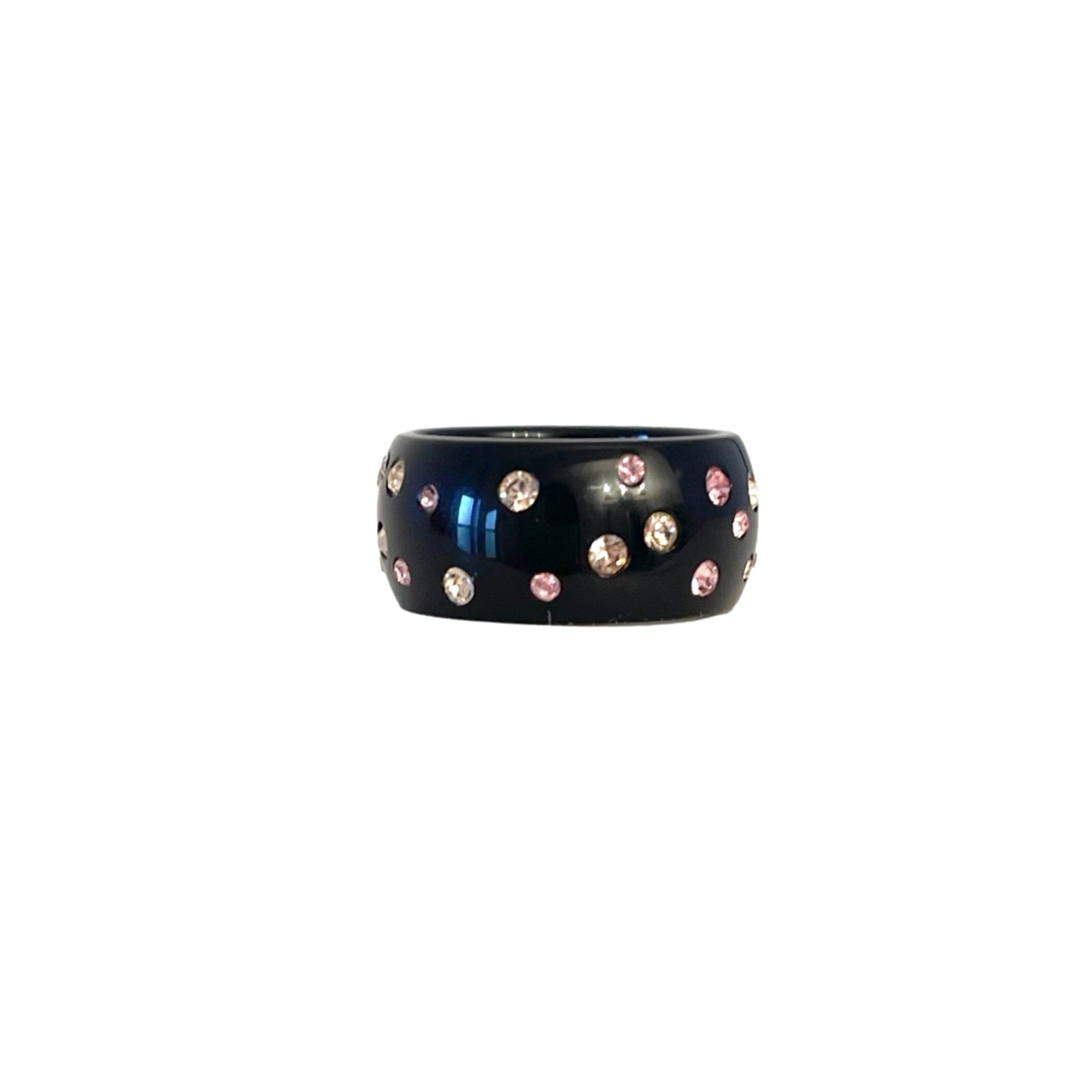 Chanel Black Rhinestone Ring - Jewelry