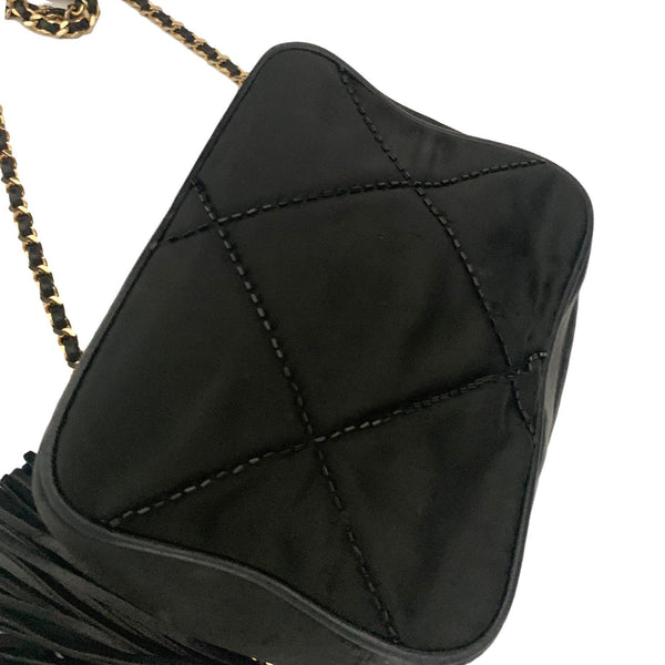 Chanel Black Satin Beaded Camera Bag - Handbags