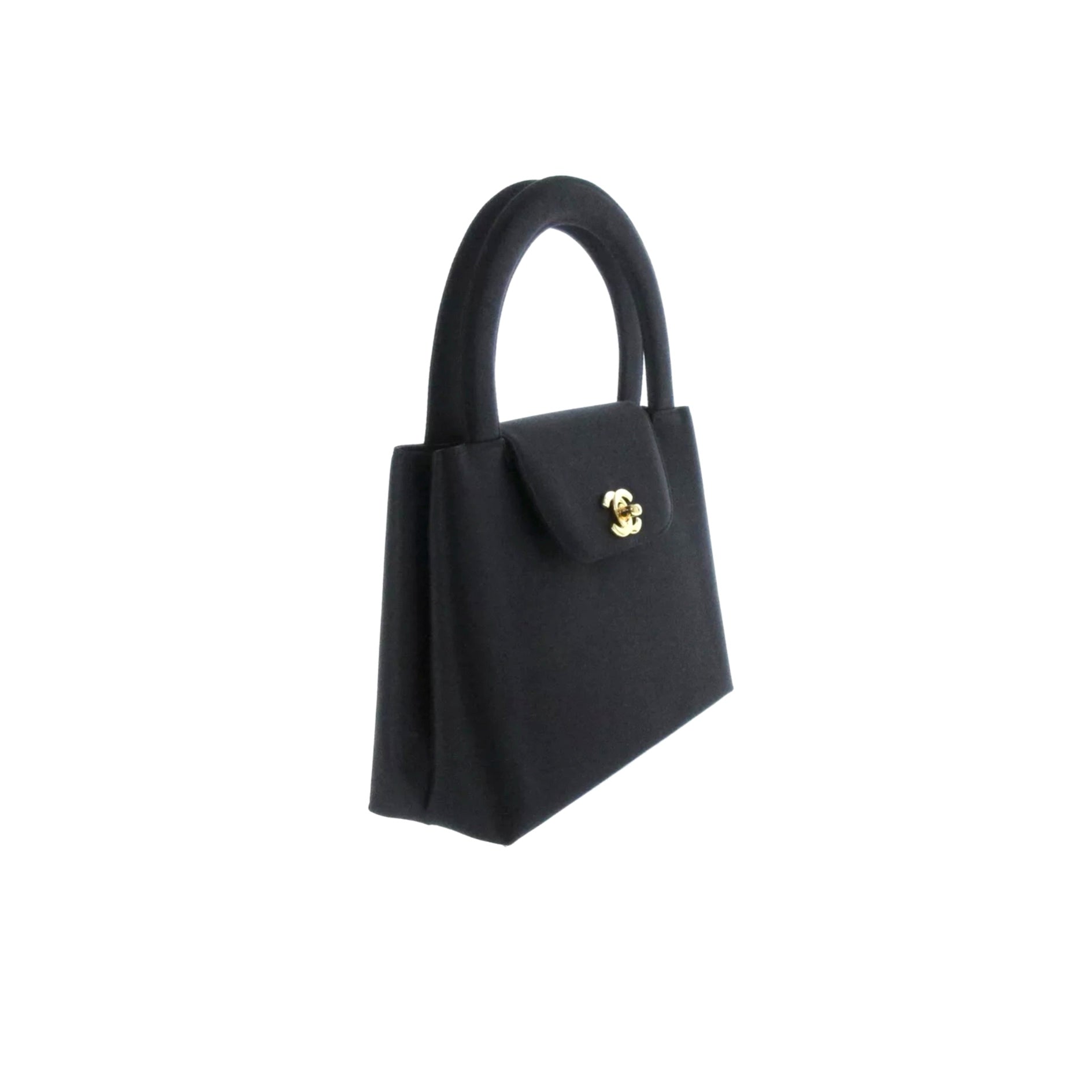 Chanel Black Satin Mini Kelly Bag