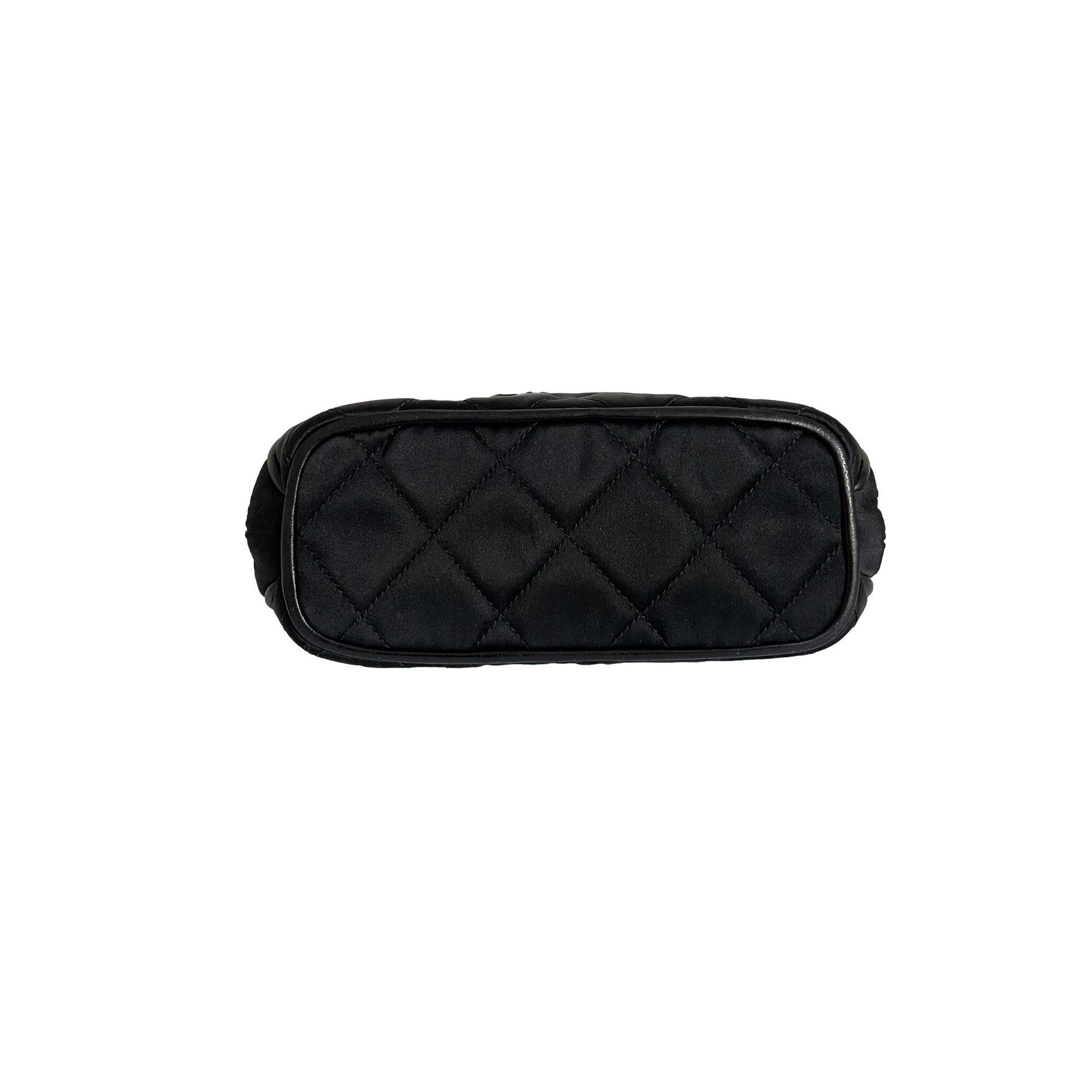 Chanel Black Satin Top Handle Bag - Handbags